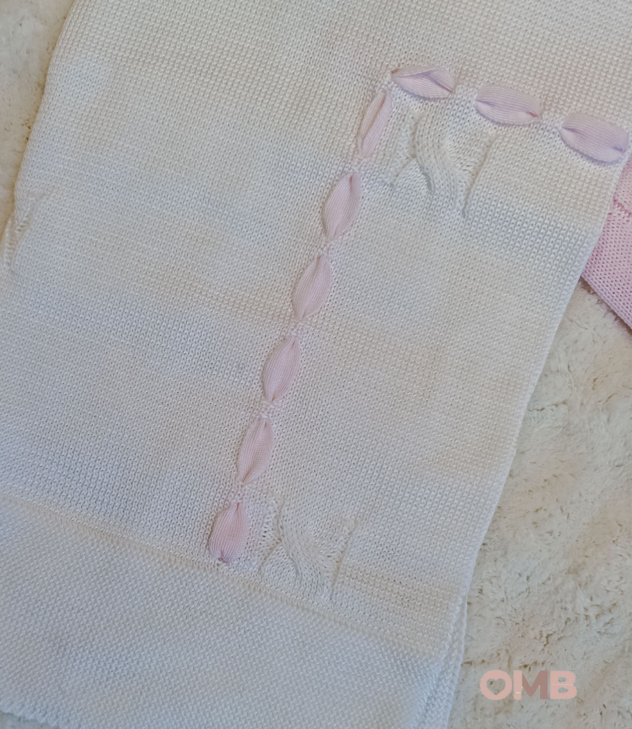 Coperta neonata PRIMODI BEBE 36021 Bianco/rosa<BR/> 3602.1 BIANCO/ROSA PRIMODI BEBE 