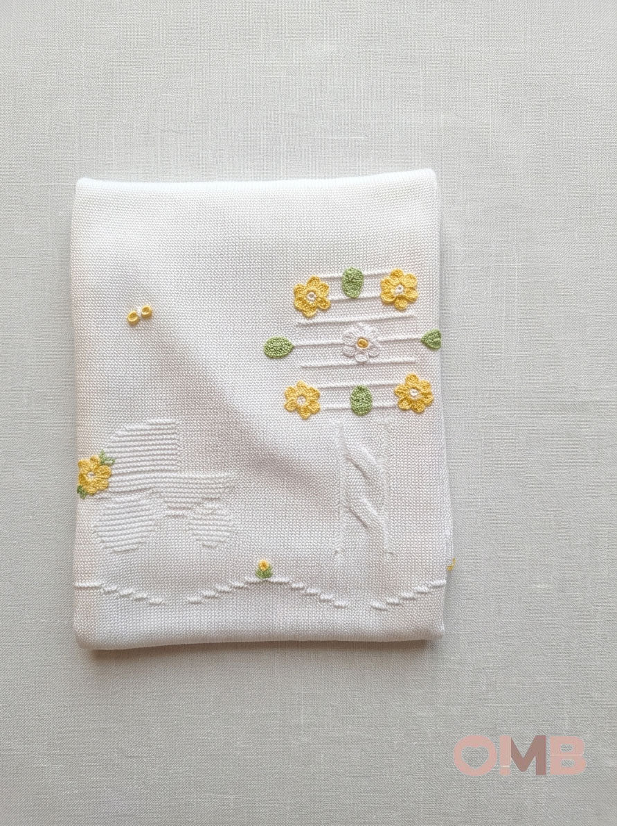 Coperta neonata PRIMODI BEBE 36051SU Bianca 3605.1SU BIANCO/GIALLO PRIMODI BEBE 