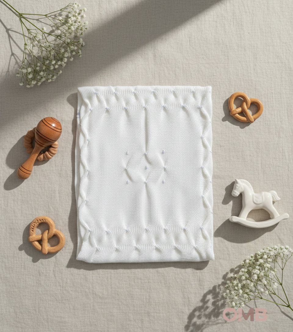 Coperta PRIMODI BEBE neonato 3613 1SU Bianco 3613.1SU BIANCO-CIELO PRIMODI BEBE 
