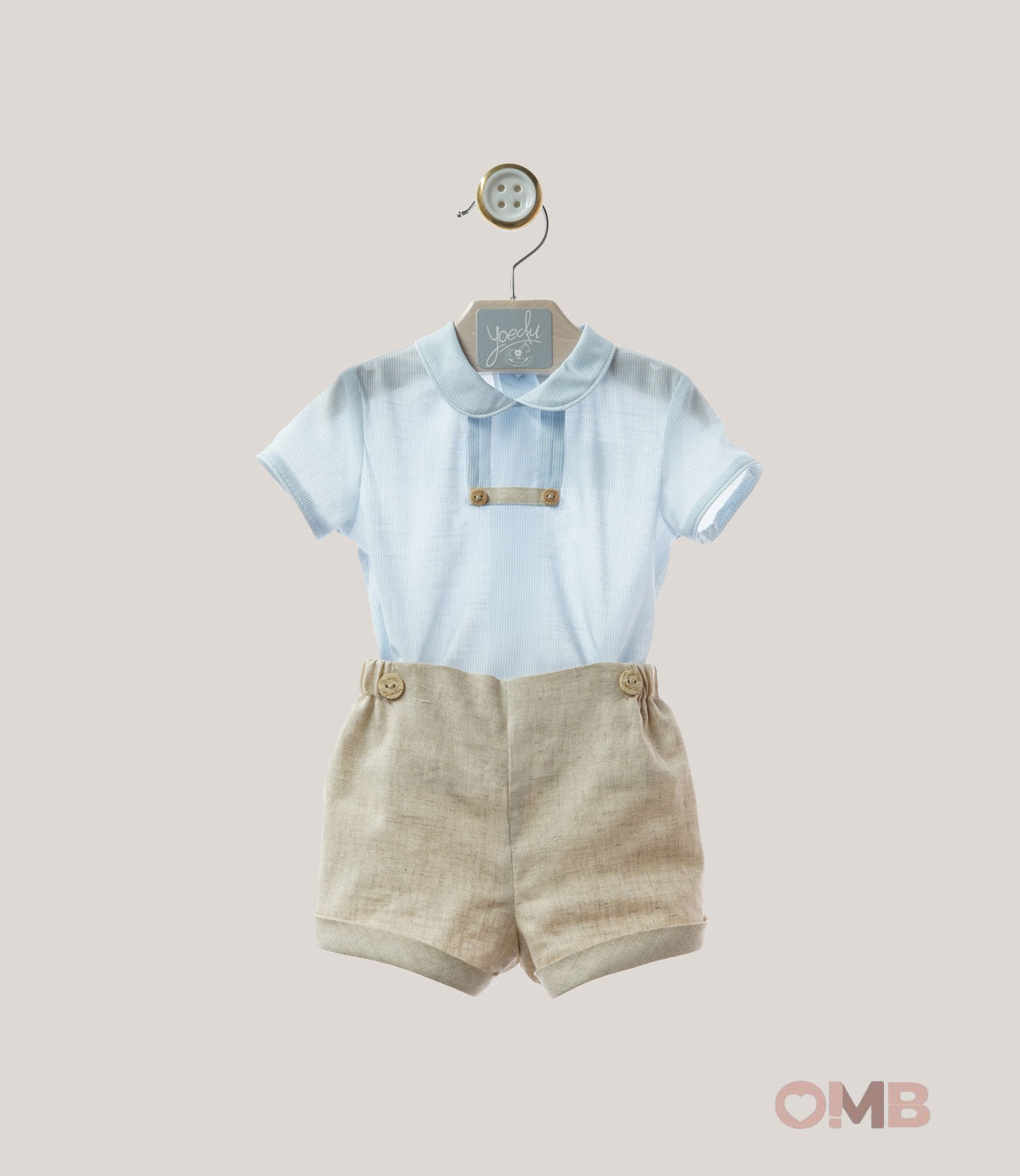Completo Neonato Yoedu 0017 celeste beige 0017 CELESTE YOEDU 