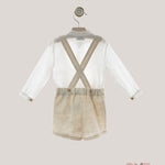 Completo Neonato Yoedu 0351 beige celeste 0351 LINO-CELESTE YOEDU 