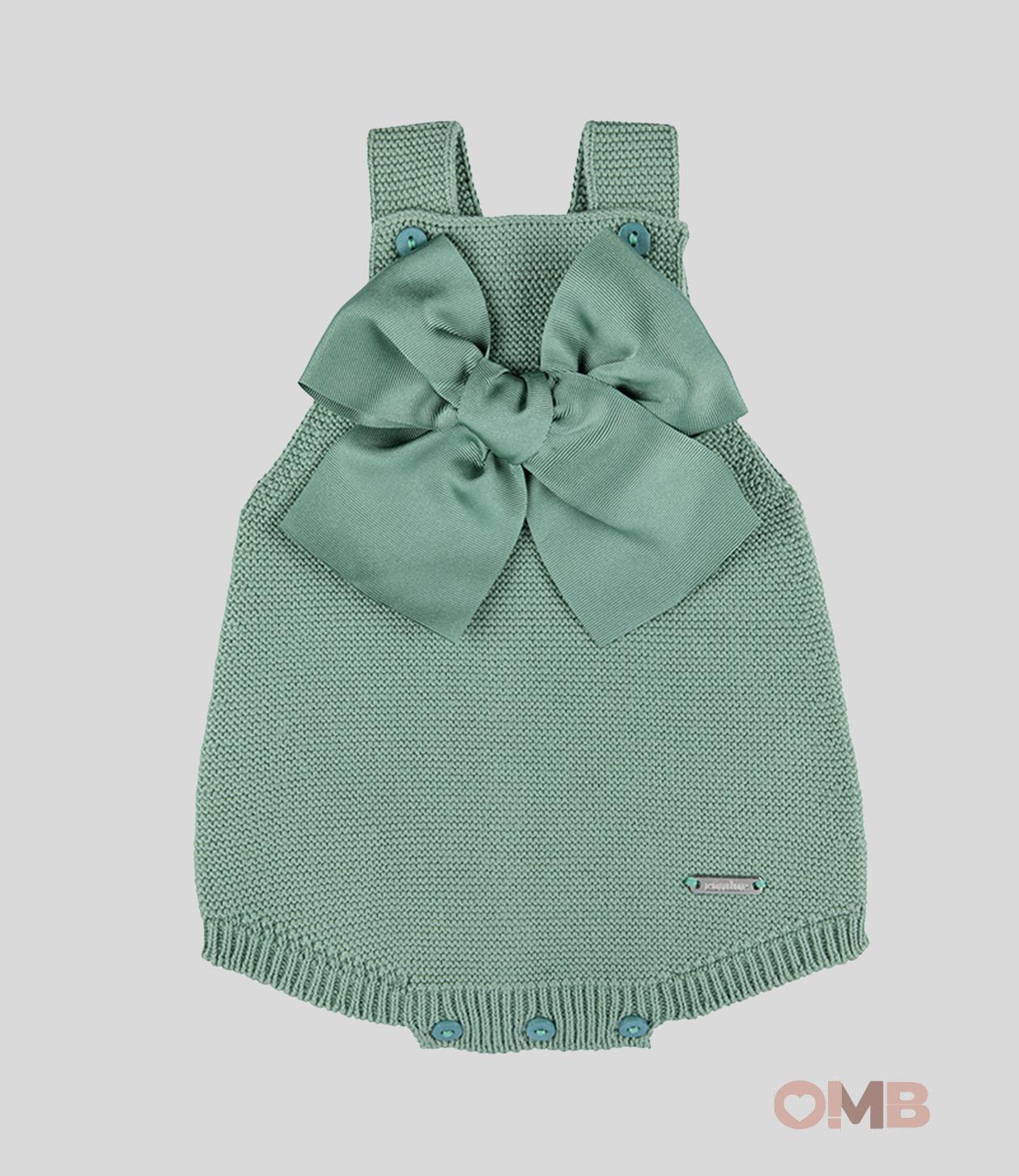 Pagliaccetto neonata Condor 930 Verde punto legaccio fiocco grande<BR/> 930 704 CONDOR 