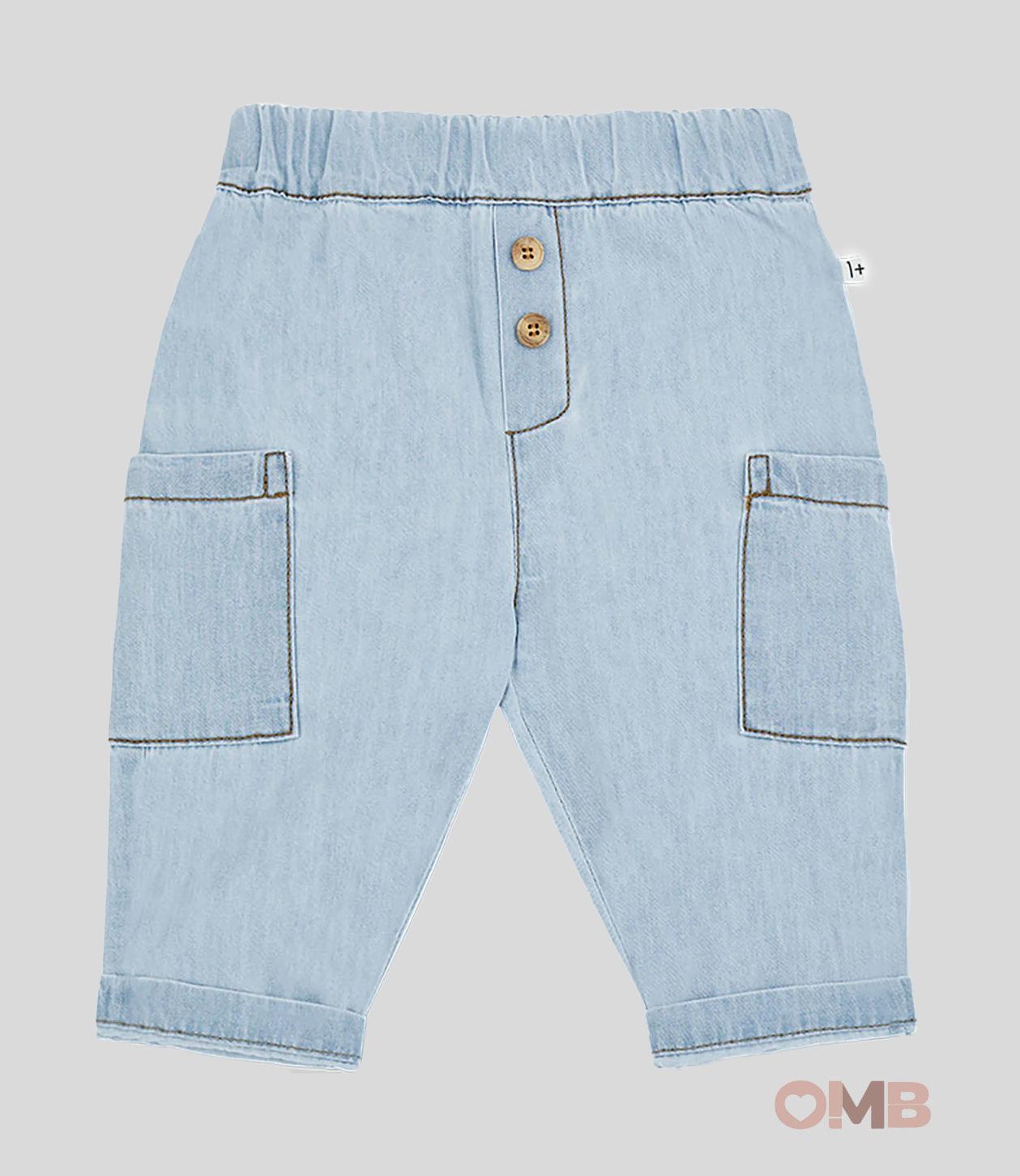 Pantalone Neonato 1+inthefamily Leonardo blu LEONARDO DENIM 1+INTHEFAMILY 