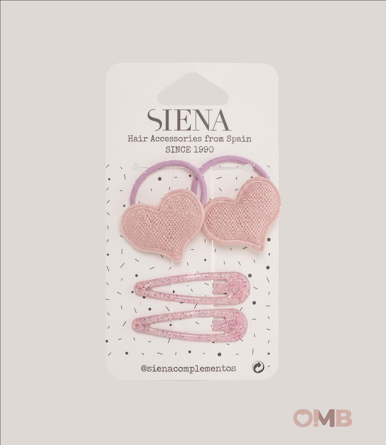 Codini neonata SIENA 7189 Rosa mollette cuore 7189 ROSA SIENA 