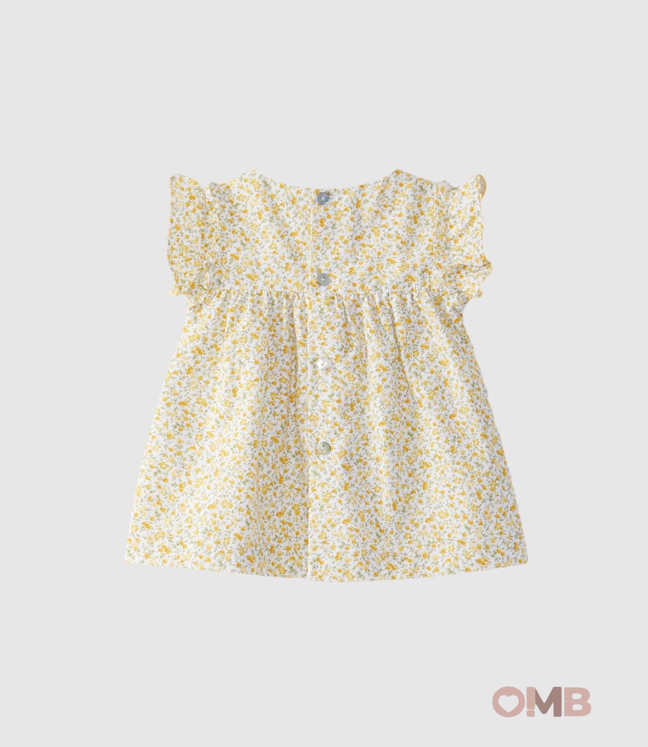 Abito LARANJINHA neonata 23F35 Giallo 23F35 FIORI LARANJINHA 