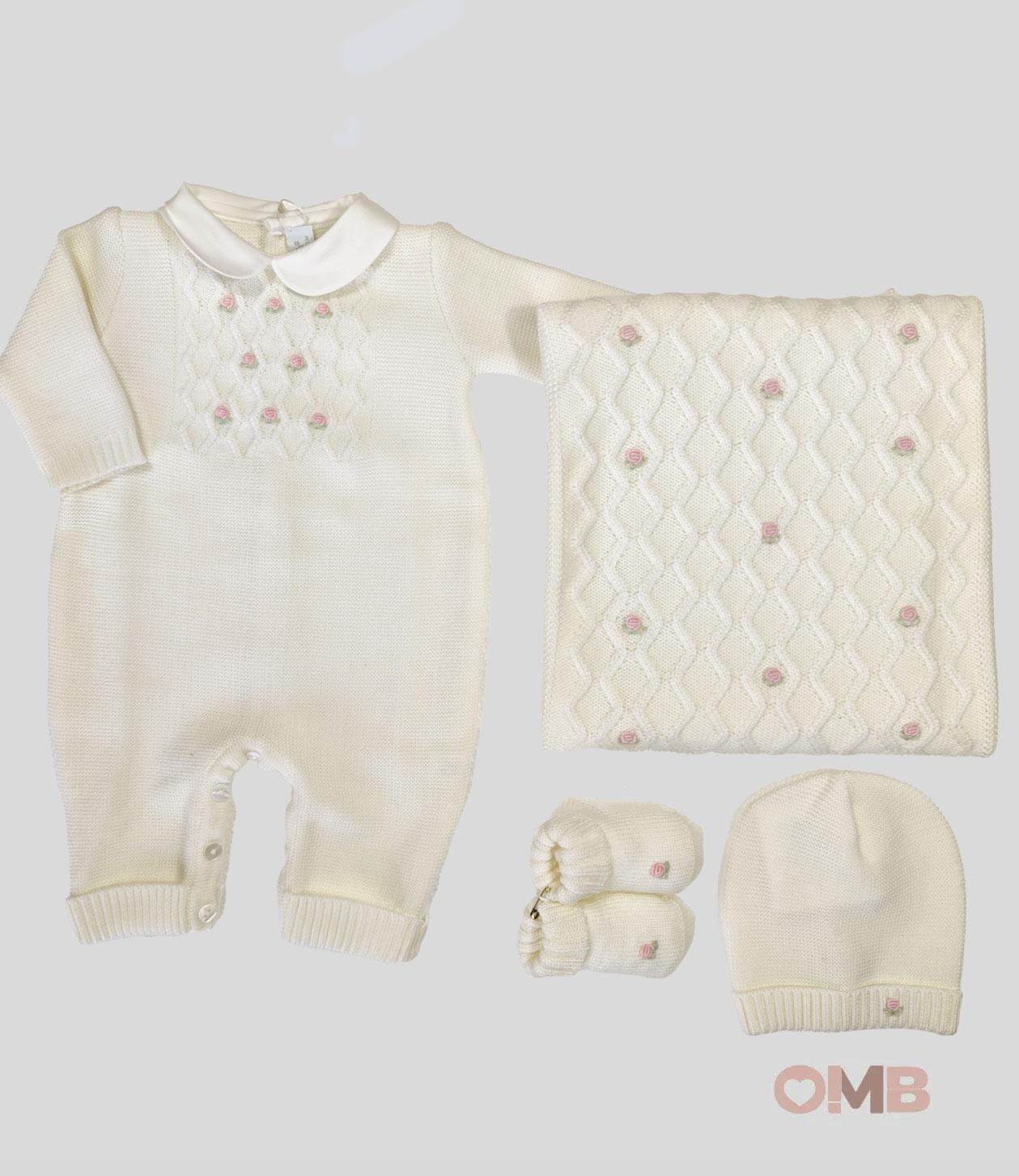 Coperta Neonata PEPECE' 2410 Bianca<BR/> 2410 BCO-ROSA PEPECE' 