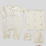 Coperta Neonata PEPECE' 2410 Bianca<BR/> 2410 BCO-ROSA PEPECE' 