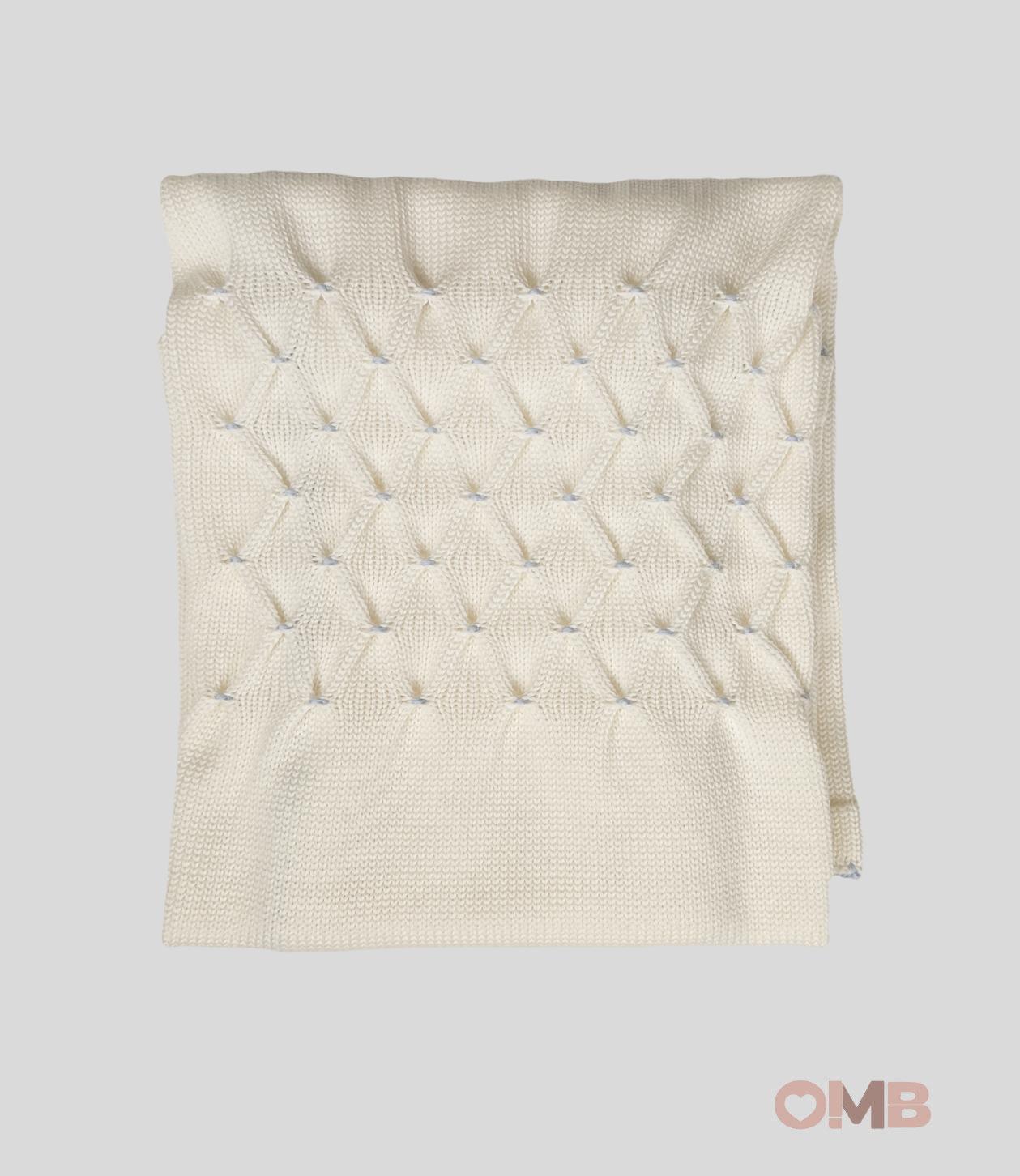 Coperta Neonato Primodi Bebè 3516 panna azzurro 3516.1SU PANNA PRIMODI BEBE 