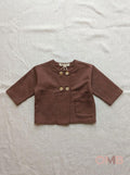 Cardigan neonata ZHOE & TOBIAH FFF13 Marrone