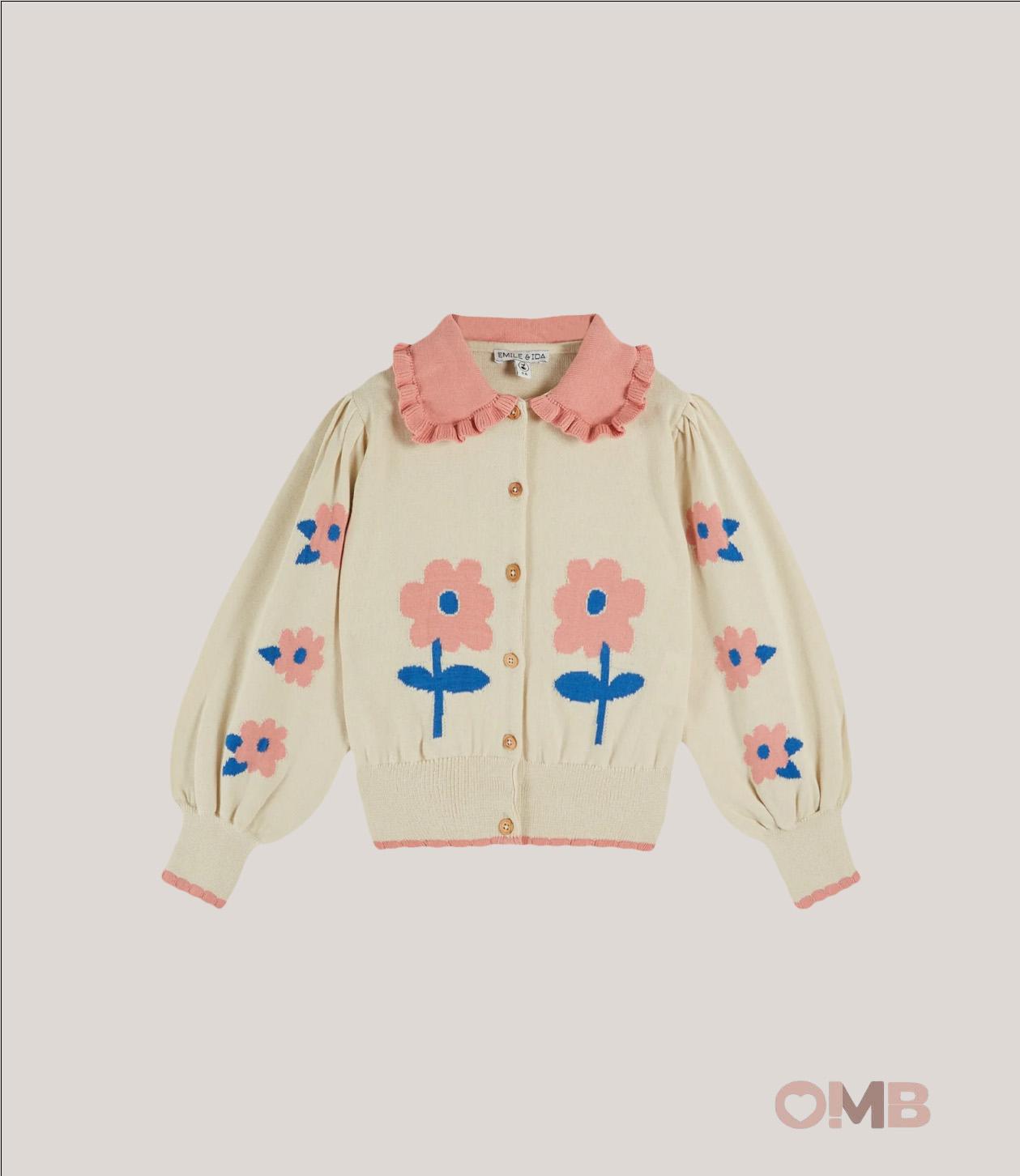 Cardigan EMILE ET IDA bambina AD182A Beige AD182A BEIGE EMILE ET IDA 