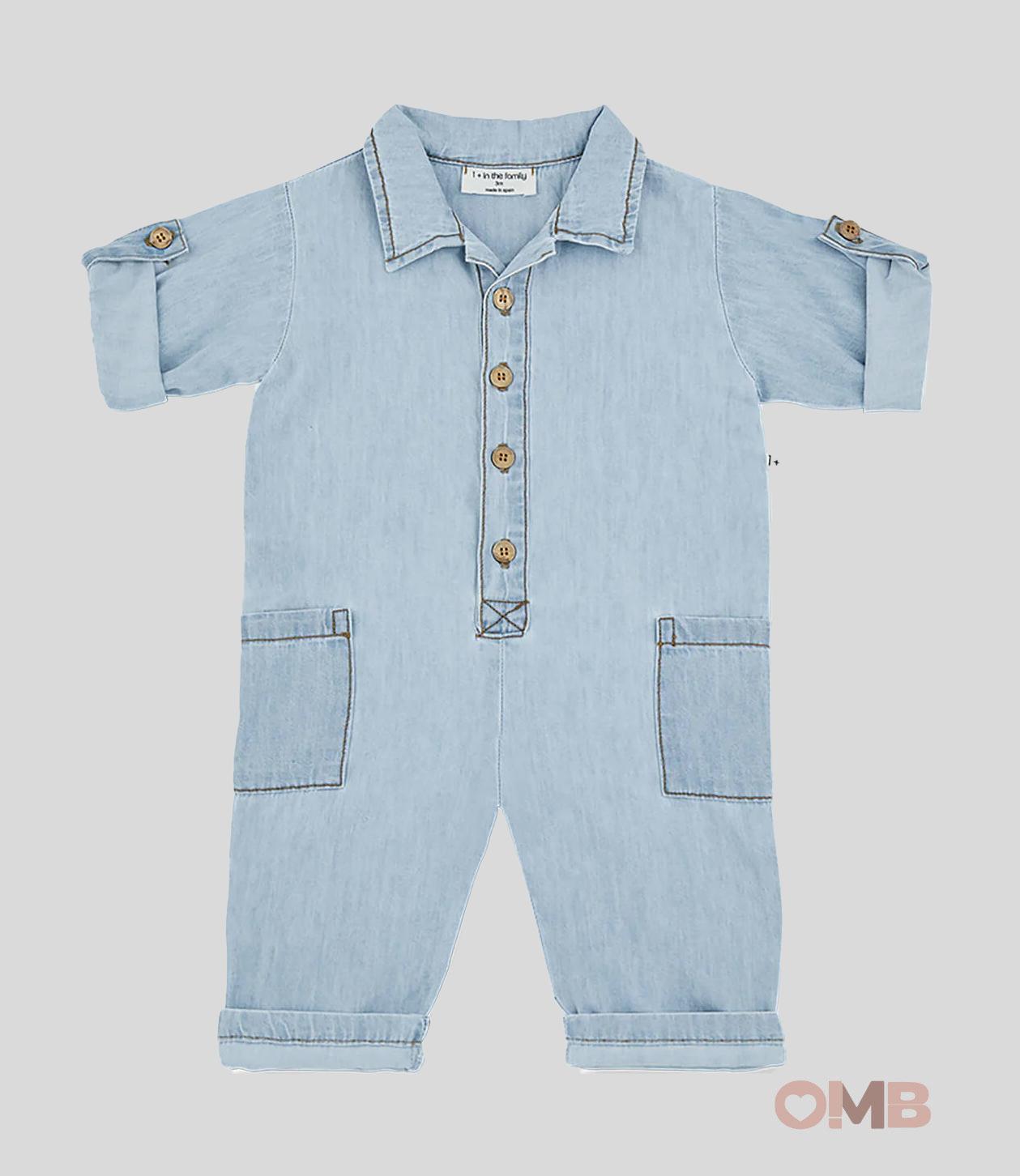 Salopette Neonato 1+inthefamily Massimo blu MASSIMO DENIM 1+INTHEFAMILY 