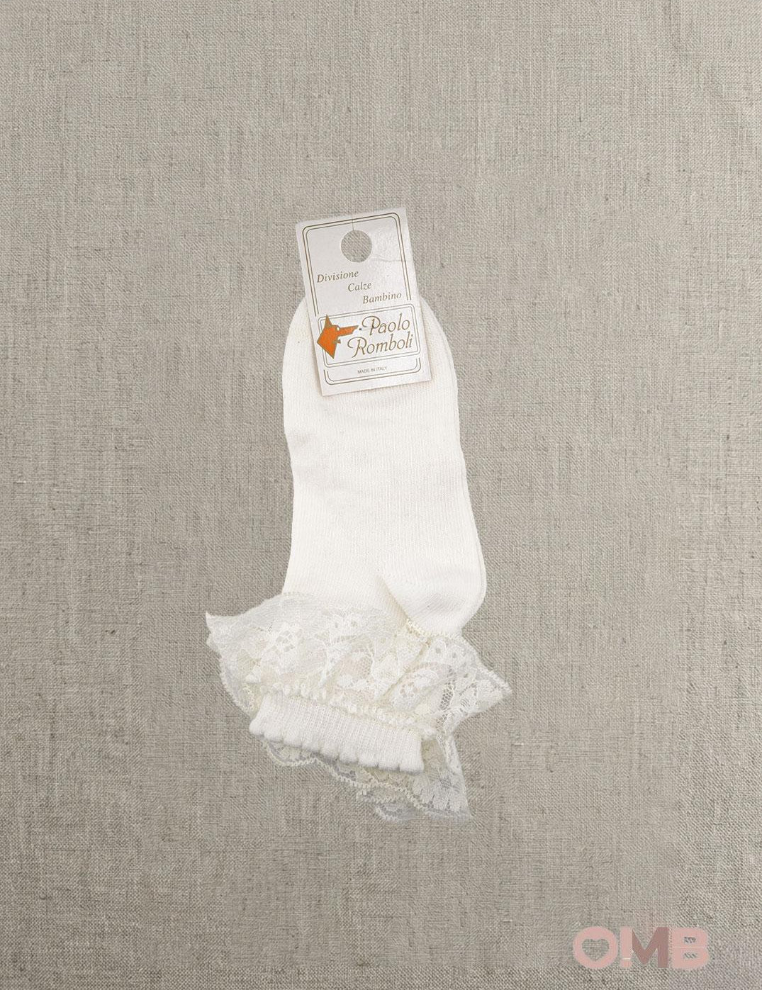 Calzini bambina PAOLO ROMBOLI BAC66 Ecru<BR/> BAC66 ECRU PAOLO ROMBOLI 