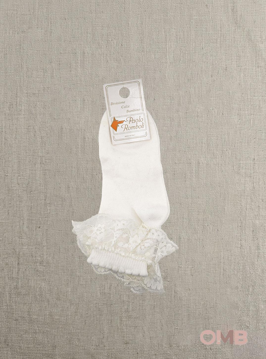 Calzini bambina PAOLO ROMBOLI BAC66 Ecru<BR/> BAC66 ECRU PAOLO ROMBOLI 