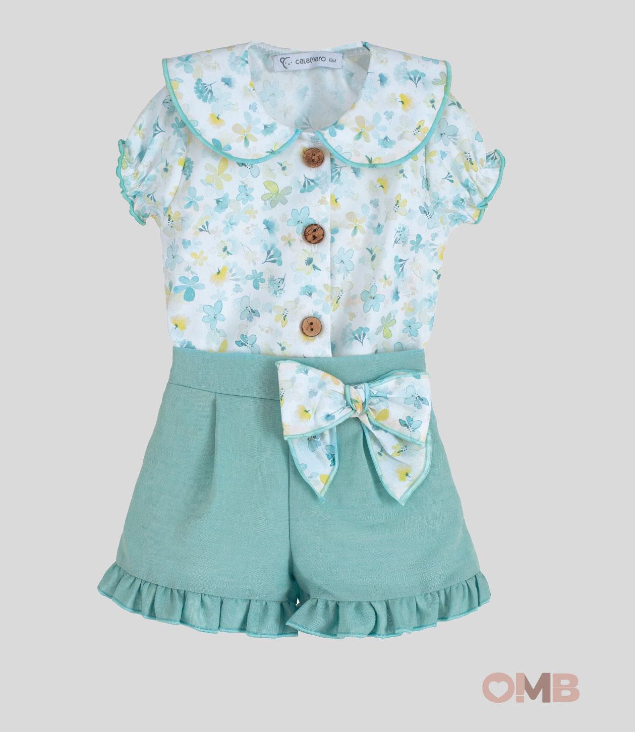 Completo Neonata Calamaro Baby 11122 verde acqua 11122-B VERDE CALAMARO BABY 