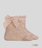 Calzino neonata Condor 4501/4 Rosa pizzo seta merletto fiocco