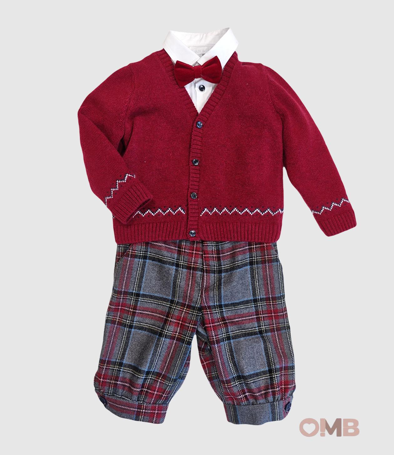 Completo BABY A. neonato D3317 Rosso D3317 QUADRI BABY A. 