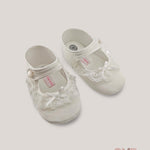 Scarpe neonata AMBARABA' SF4304 Bianche pizzo cinturino raso fiocco SF4304 BIANCO AMBARABA' 