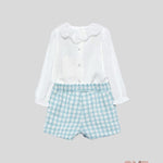 Completo neonata ABEL&LULA 5712 Celeste<BR/> 5712 ACQUA ABEL&LULA 