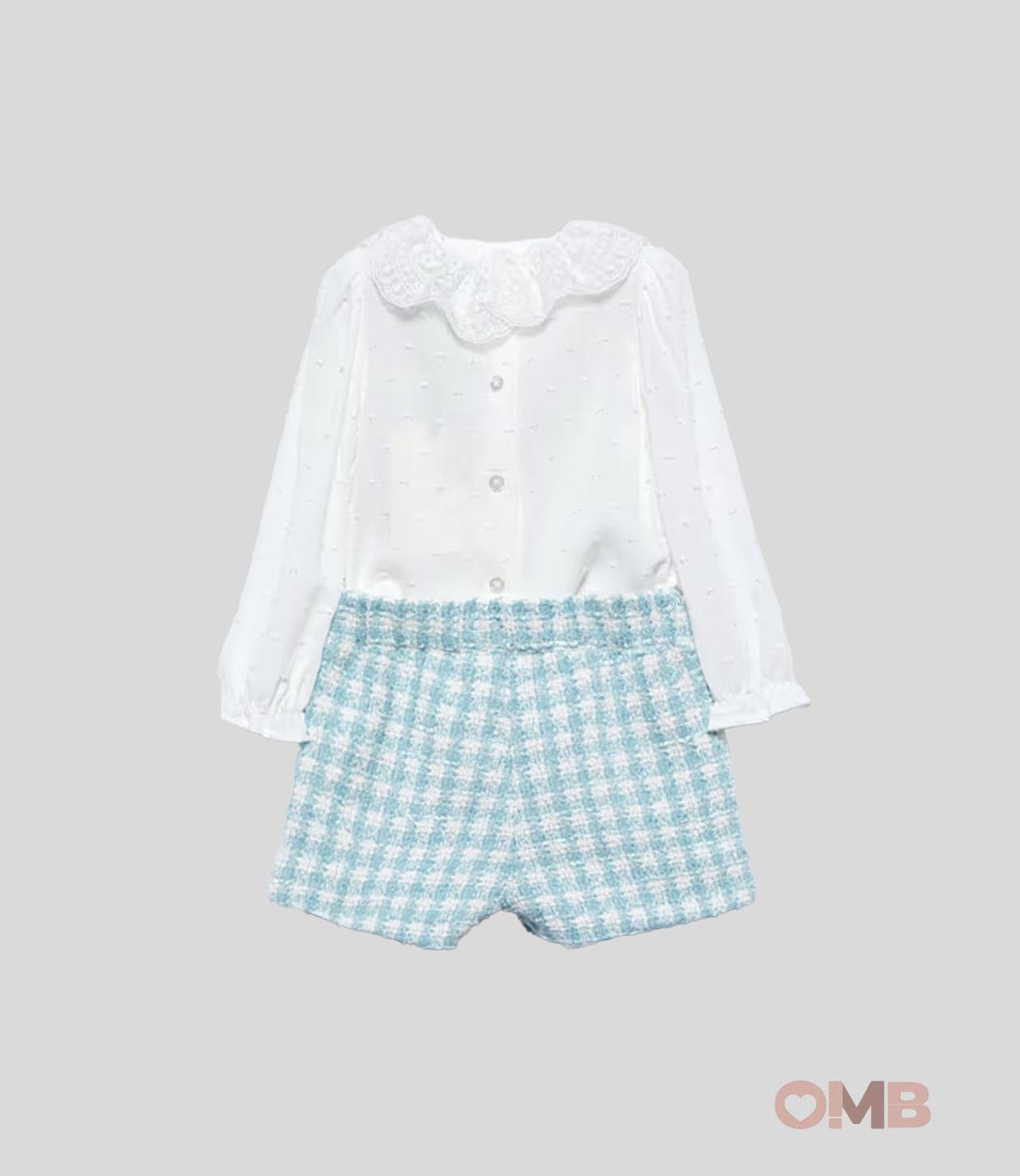 Completo neonata ABEL&LULA 5712 Celeste<BR/> 5712 ACQUA ABEL&LULA 