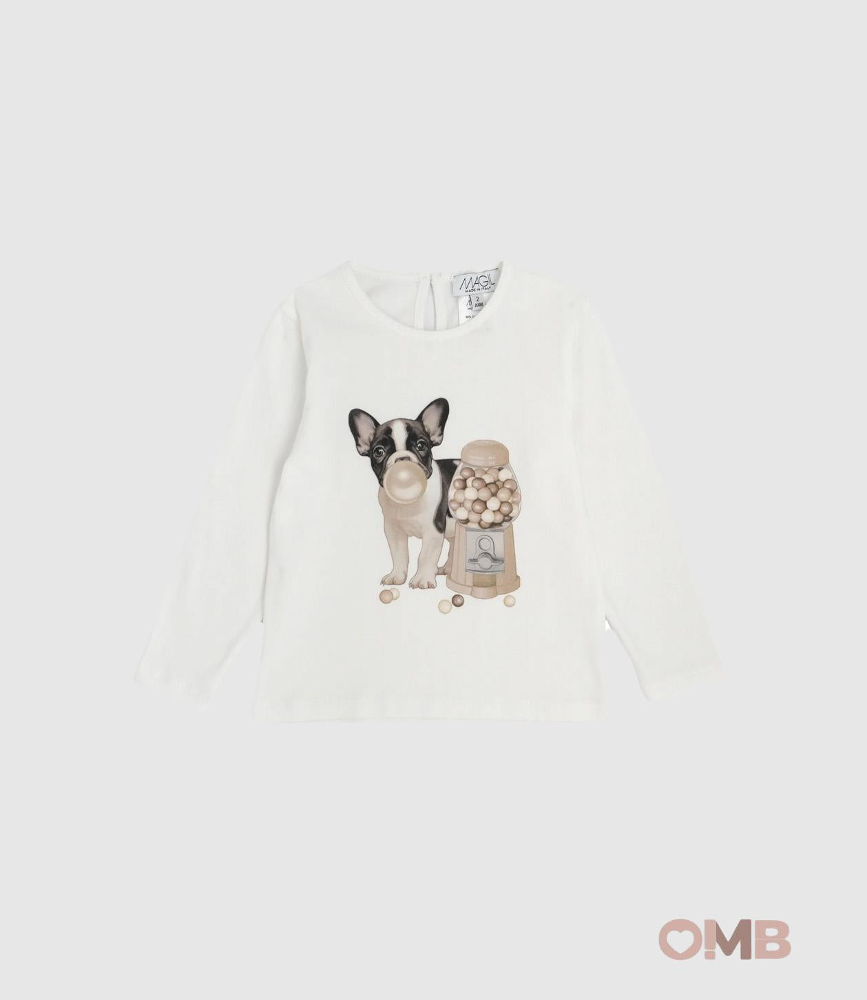 T-shirt MAGIL bambina 26055 Bianca 26055 BULLDOG MAGIL 