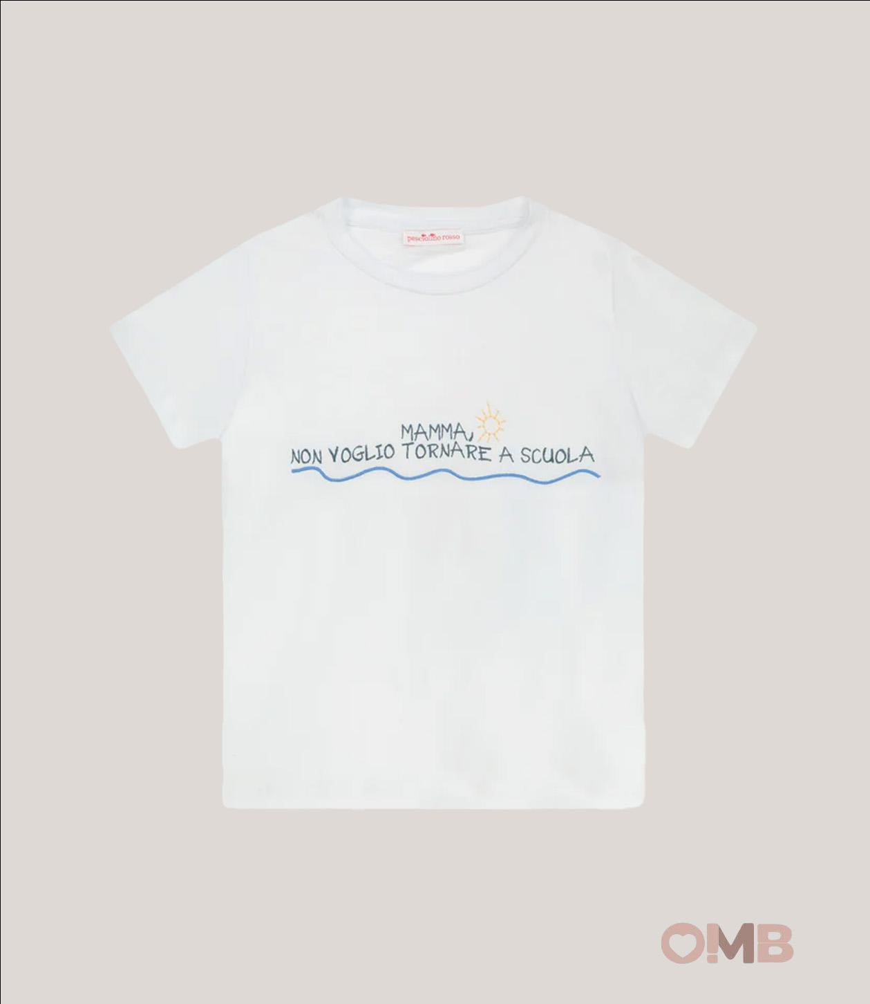 T-shirt bambino PESCIOLINO ROSSO TSM47 Bianca TSM47. BIANCO PESCIOLINO ROSSO 