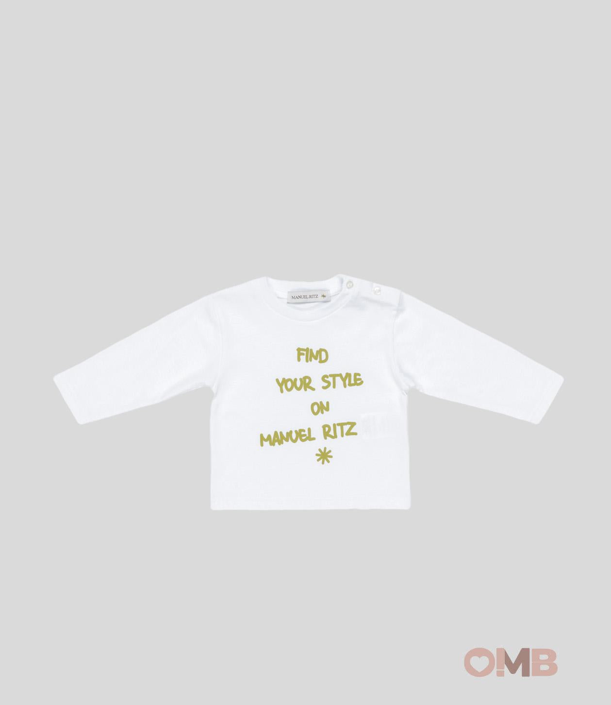 T-shirt Manuel Ritz bambino 3181 Bianca<BR/> 3181. BIANCO MANUEL RITZ 