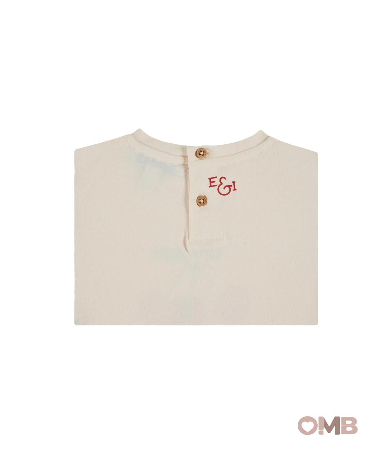T-shirt EMILE ET IDA neonata AD015 Crema AD015 PANNA EMILE ET IDA 