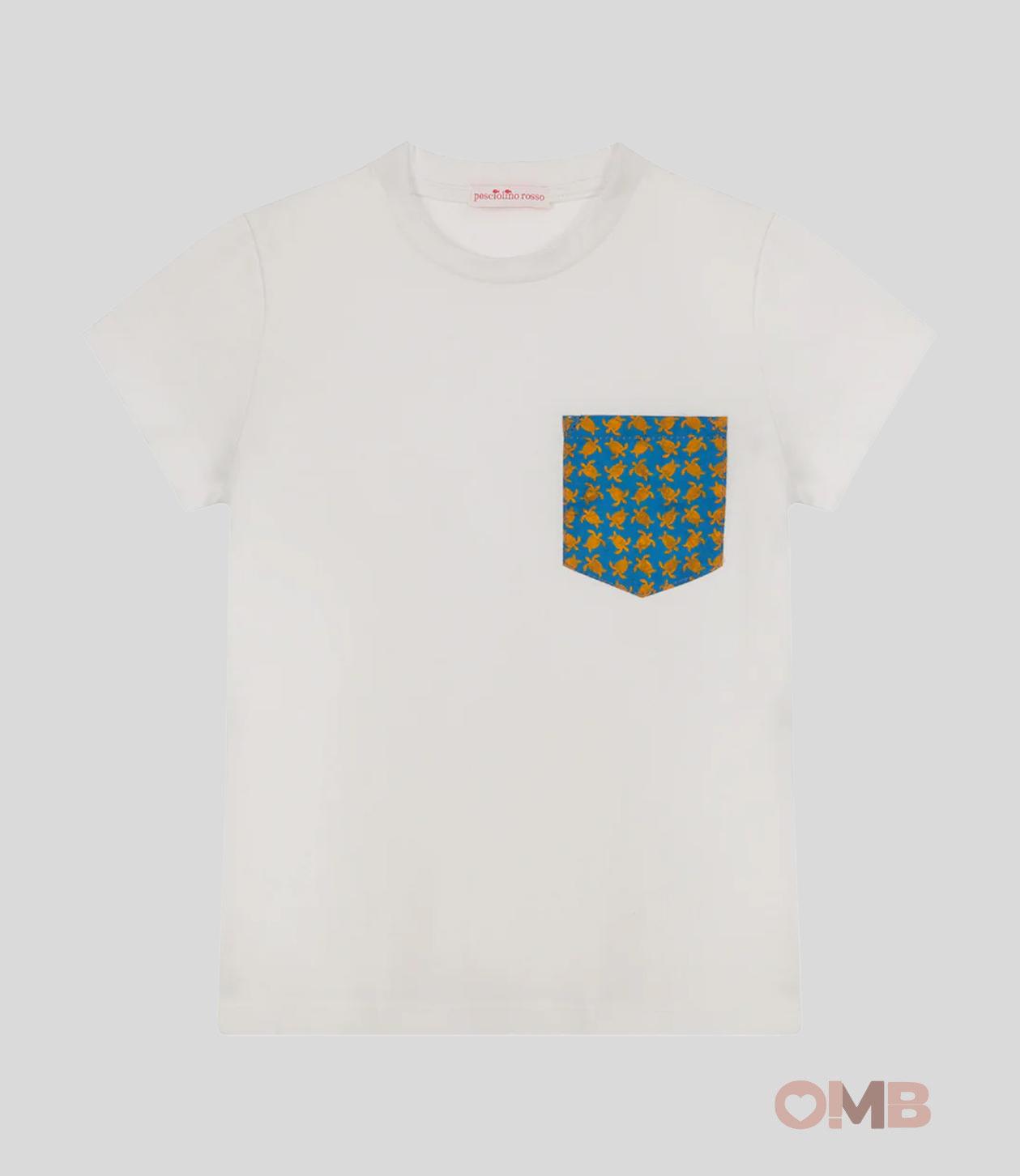 T-shirt Bambino Pesciolino Rosso bianca<BR/> TSM. TARTARUGA PESCIOLINO ROSSO 