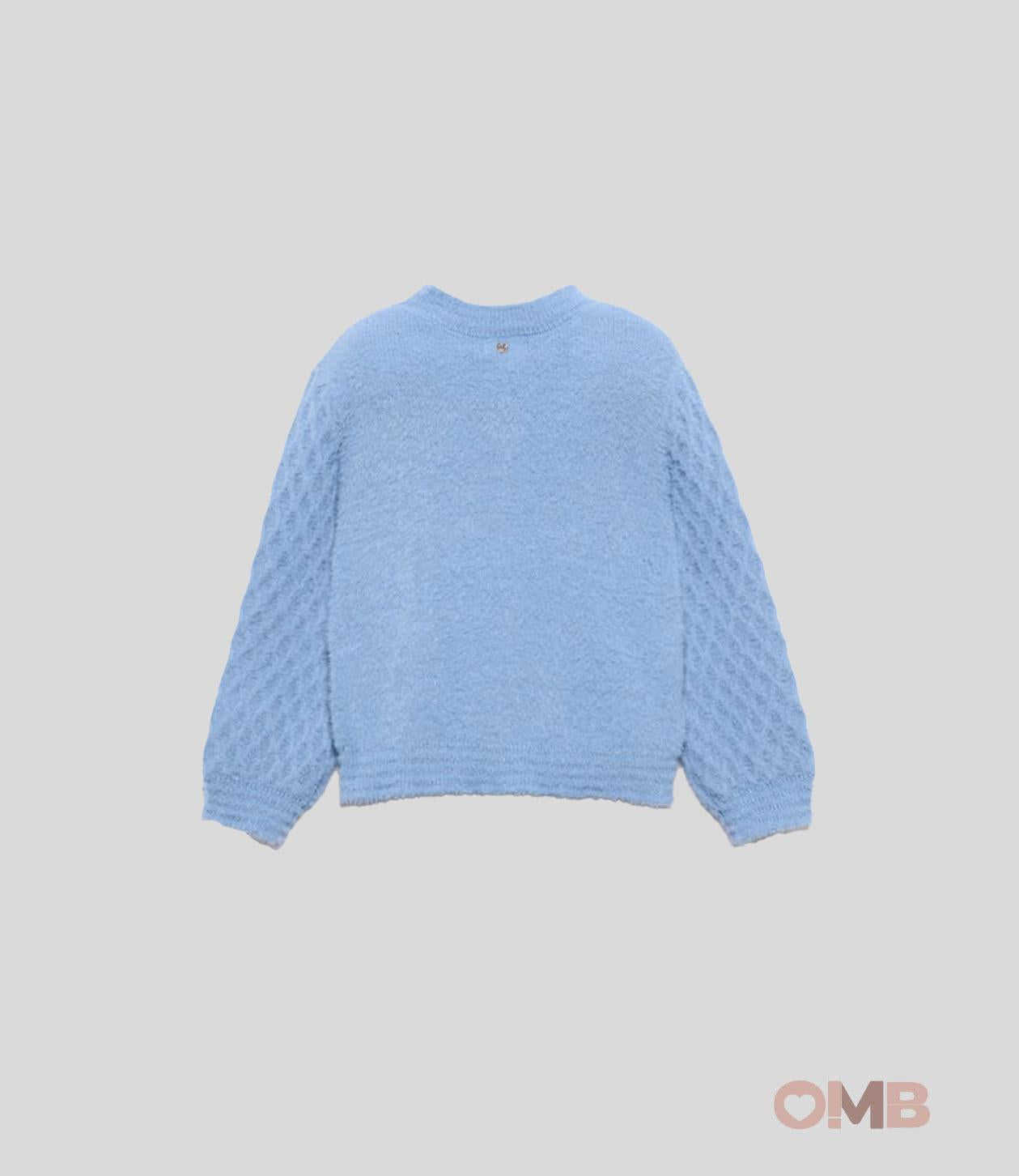 Maglione Abel&Lula bambina 5827 Celeste<BR/> 5827 CELESTE ABEL&LULA 