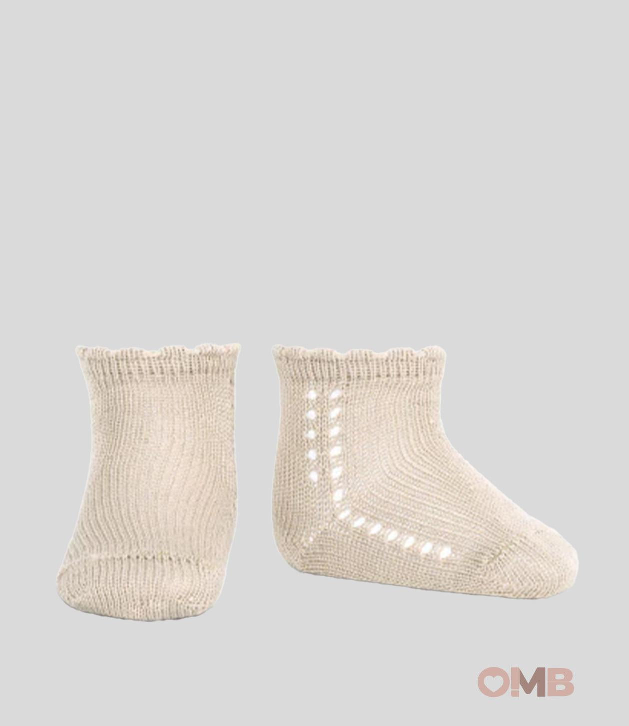 Calzino neonata Condor 2569/4 Lino traforo laterale cotone corto 2569/4 304 CONDOR 