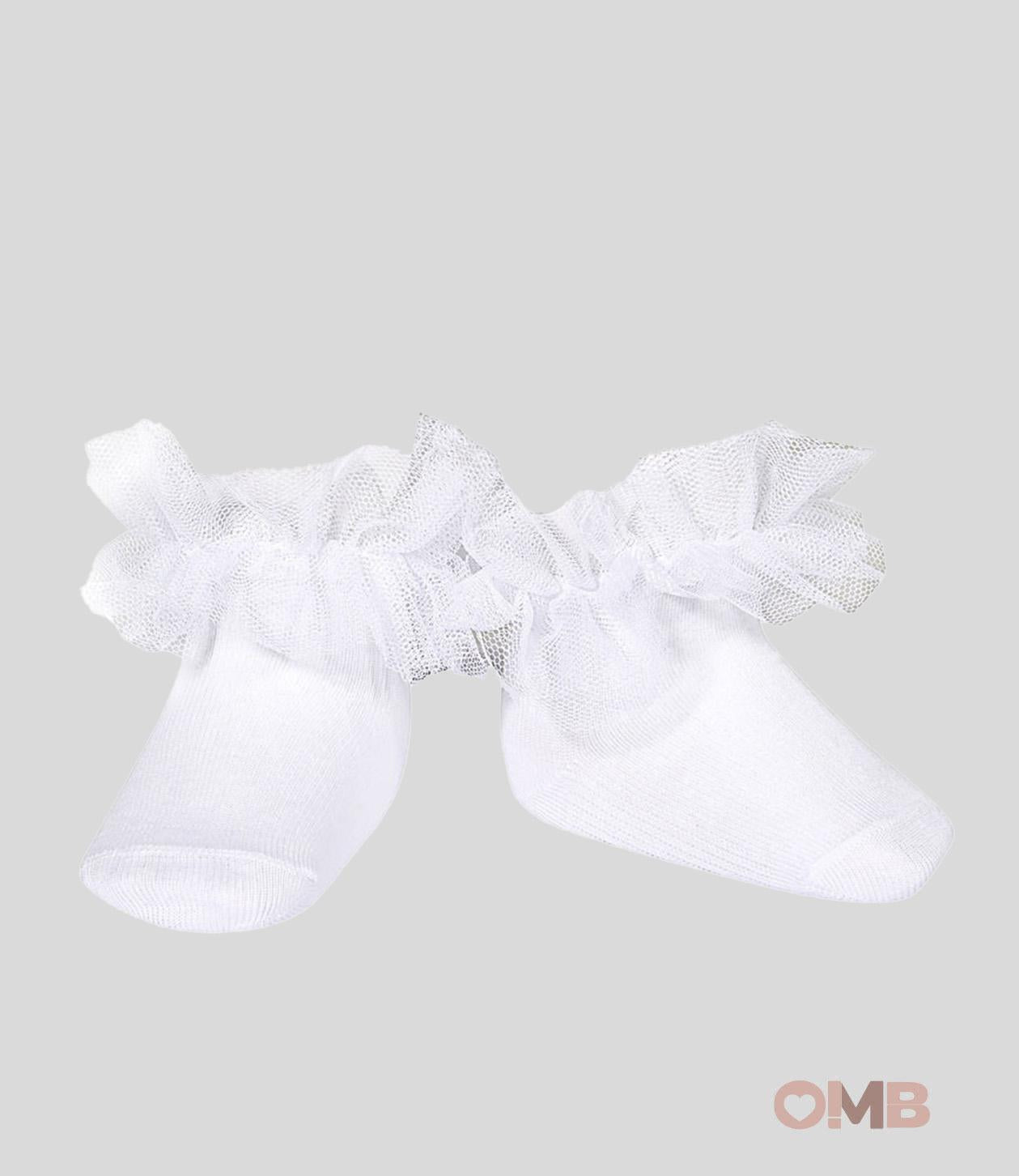 Calzino neonata Condor 2488/4 Bianco tulle cotone corti 2488/4 200 CONDOR 