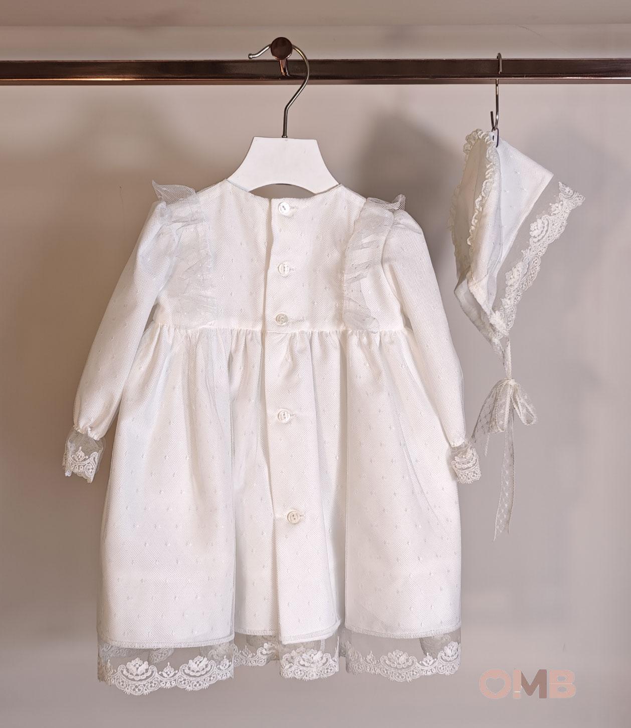 Abito NISERET neonata 5526 Panna 5526 BIANCO NISERET 