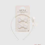 Cerchietto e fermagli SIENA neonata 7439 Bianco 7439 BIANCO SIENA 