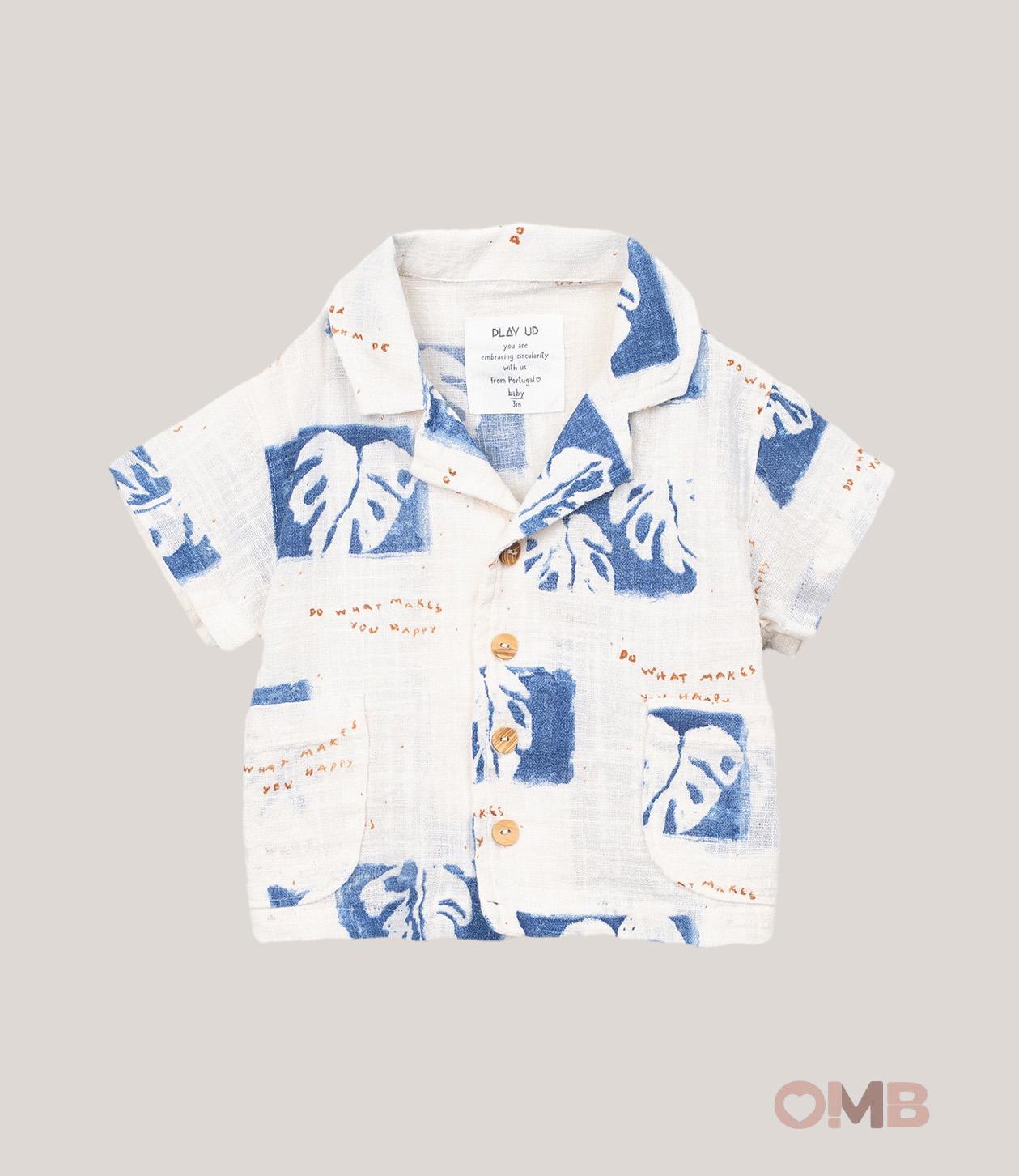 Camicia neonato PLAY UP 1AS11252 Panna<BR/> 1AS11252 PANNA/BLU PLAY UP 