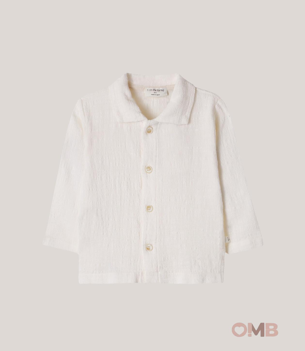 Camicia neonato 1+IN THE FAMILY JAFRE Panna<BR/> JAFRE PANNA 1+INTHEFAMILY 