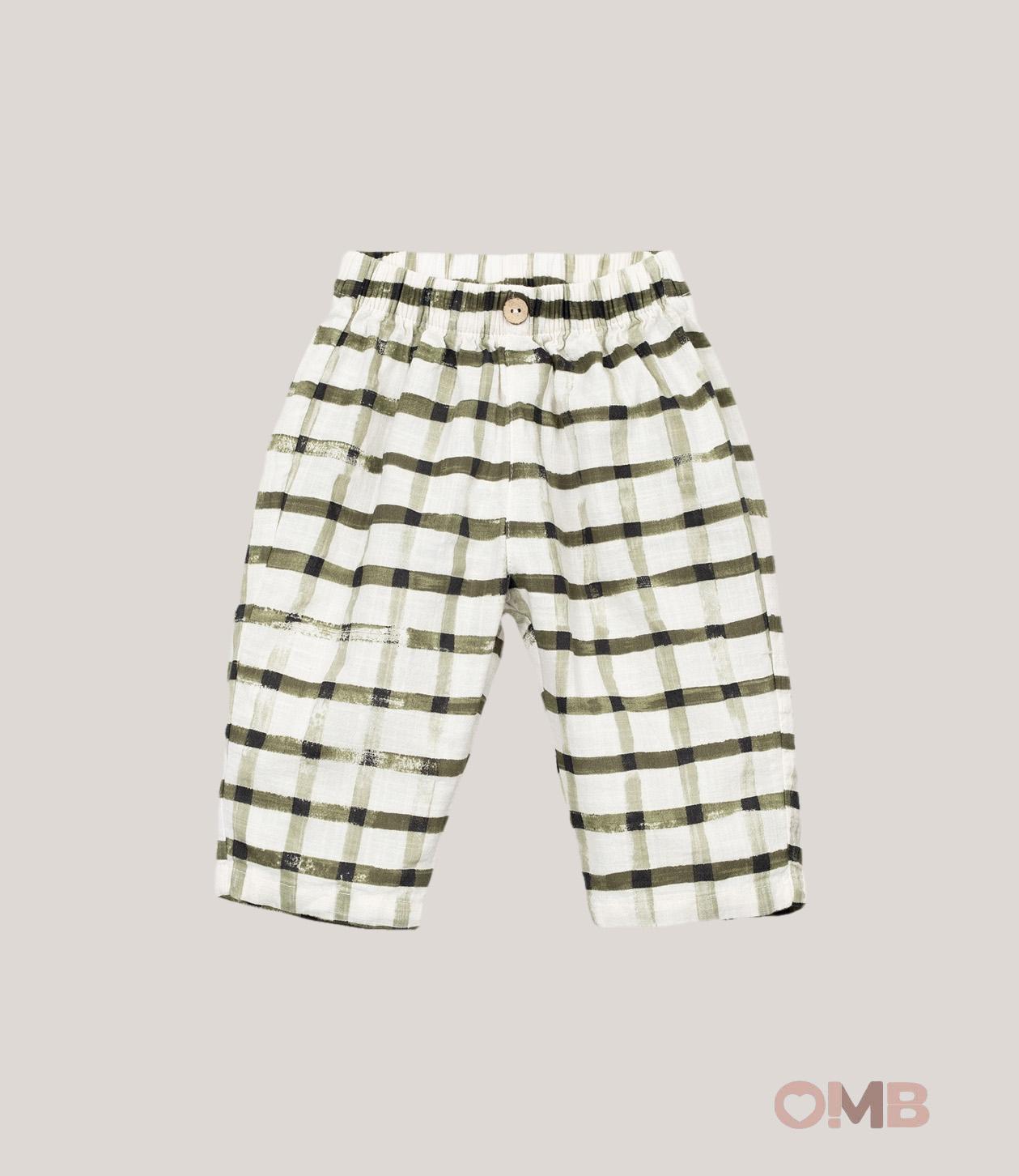 Pantalone neonato PLAY UP 1AS11606 Verde 1AS11606 QUADRI PLAY UP 