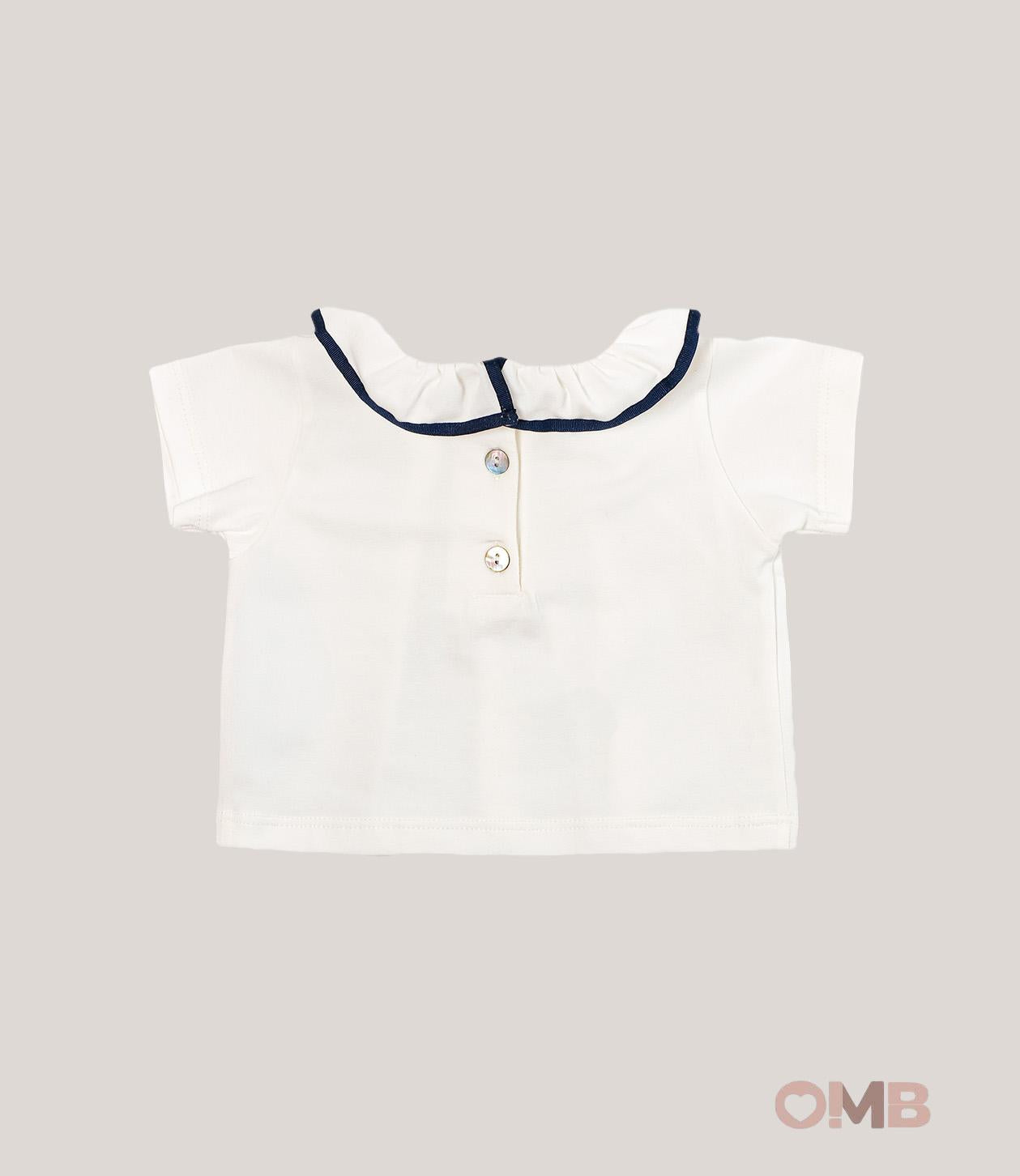T-shirt neonata COCCODE C63175 Panna C63175 PANNA/BLU COCCODE 