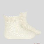 Calzino neonata Condor 2518/4 Panna traforati corti<BR/> 2518/4 303 CONDOR 