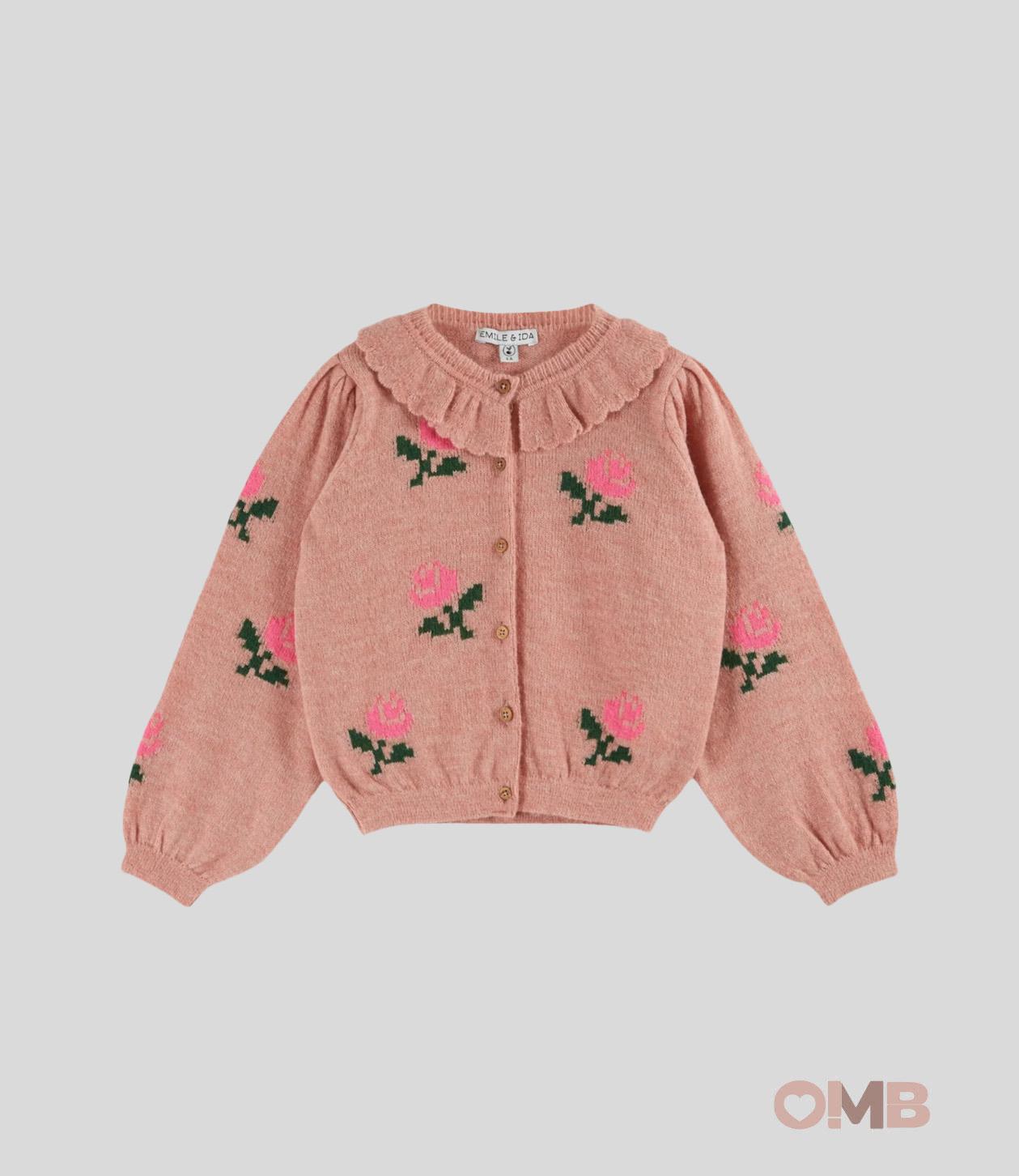 Cardigan Emile et Ida neonata AC124 Rosa<BR/> AC124 ROSA EMILE ET IDA 