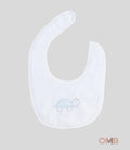Bavetta neonato Coccode 603 Bianco/celeste bottoni cotone spugna tartaruga