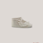 Scarpe neonata AMBARABA' SF4304 Bianche pizzo cinturino raso fiocco SF4304 BIANCO AMBARABA' 