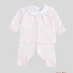 Tutina neonata Coccode 050 Rosa polsini manica lunga collo smerlato elastico bottoni 050 ROSA COCCODE 