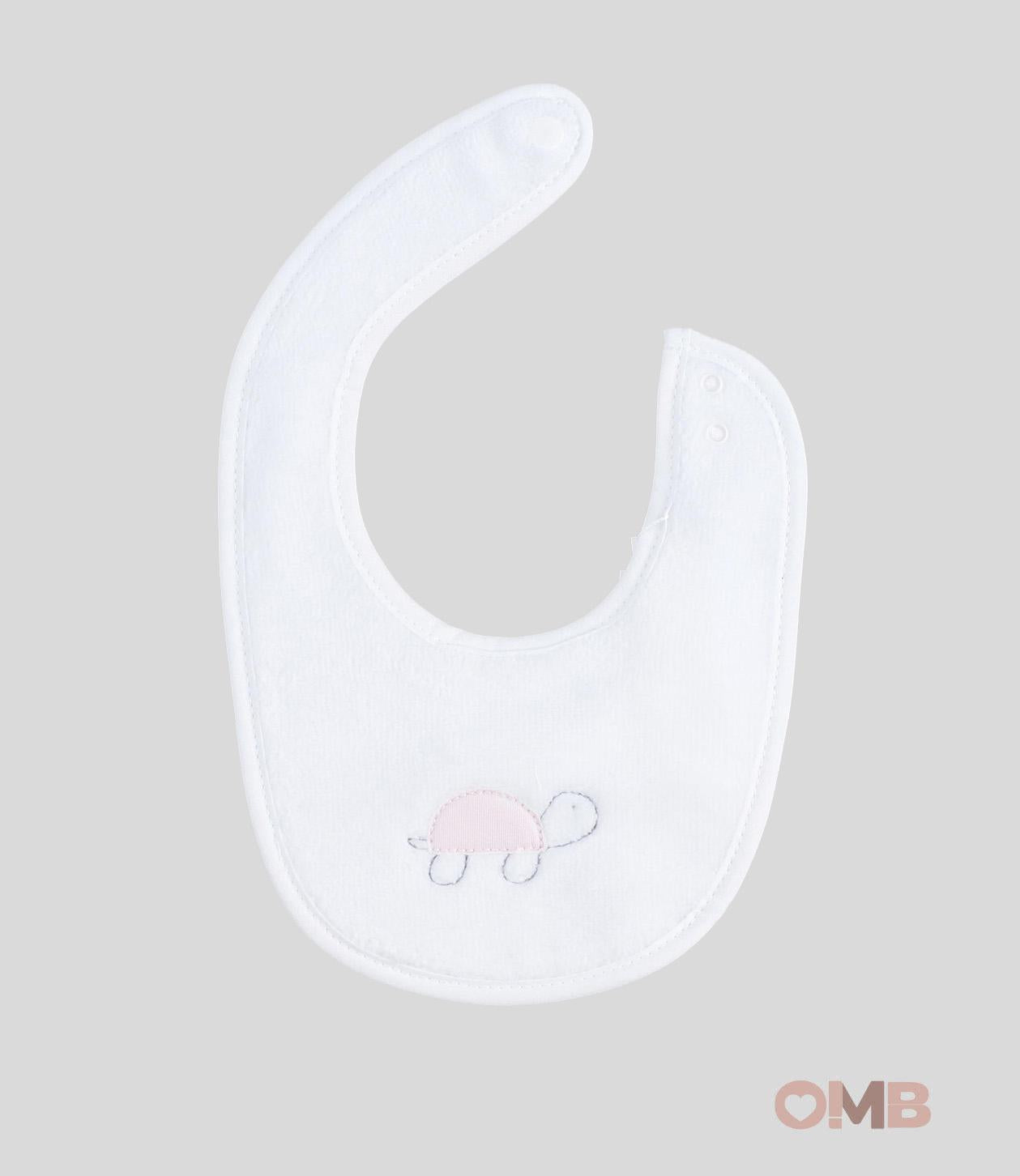 Bavetta neonata Coccode 603 Bianco/rosa bottoni spugna tartaruga 603 BIANCO/ROSA COCCODE 