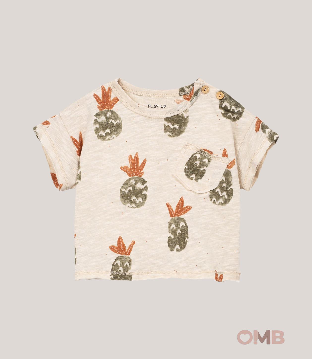 T-shirt neonato PLAY UP 1AS11056 Panna 1AS11056 ANANAS PLAY UP 