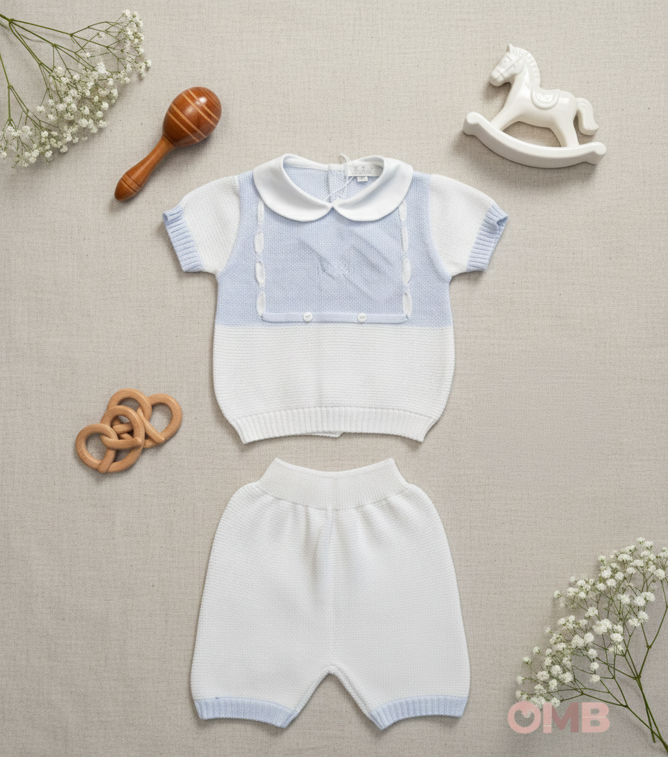Completo PRIMODI BEBE neonato 3601 25 Bianco<BR/> 3601.25 BIANCO-CIELO PRIMODI BEBE 