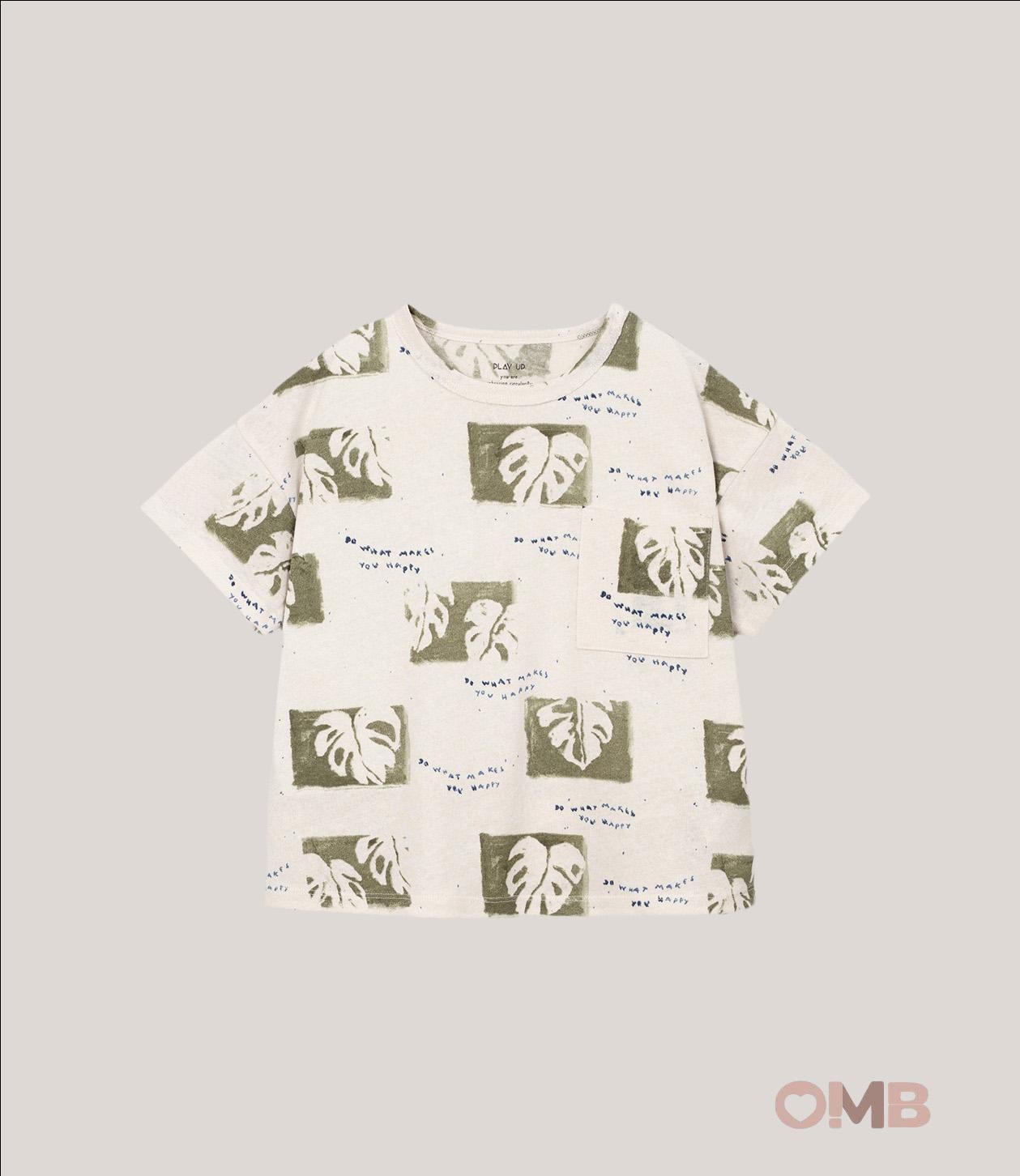 T-shirt bambino PLAY UP 3AS11057 Panna 3AS11057 FOGLIE PLAY UP 