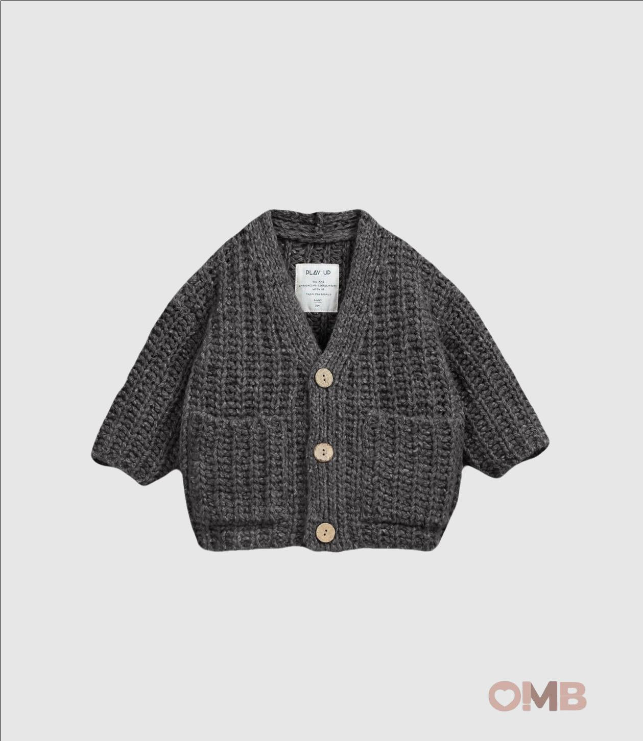 Cardigan Play Up neonato 1AR11403 Grafite<BR/> 1AR11403 GRAFITE PLAY UP 