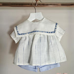 Completo neonato MIMU 1104 1105 Bianco<BR/> 1104-1105 BIANCO/CIELO MIMU 
