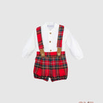 Completo CALAMARO BABY neonato 11092 Rosso 11092 SCOZZESE CALAMARO BABY 