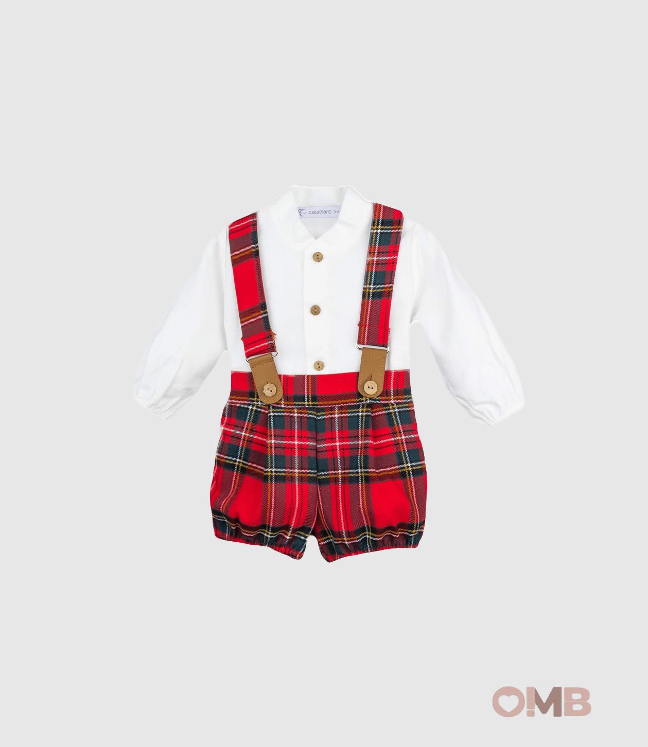 Completo CALAMARO BABY neonato 11092 Rosso 11092 SCOZZESE CALAMARO BABY 